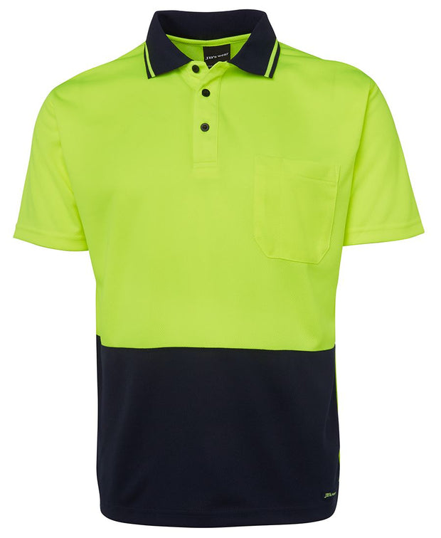 Adults Hi Vis Non Cuff Traditional Polo