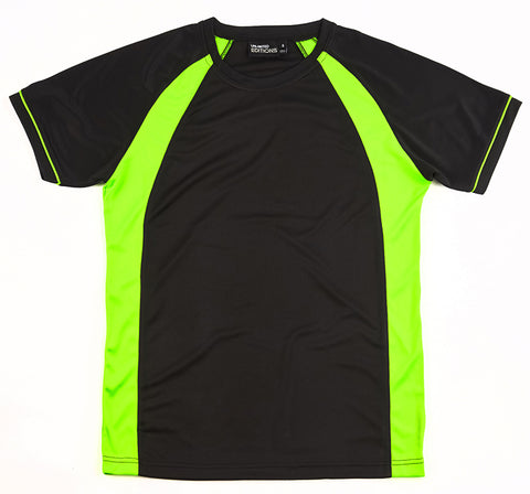 Black/Fluro Green Tee