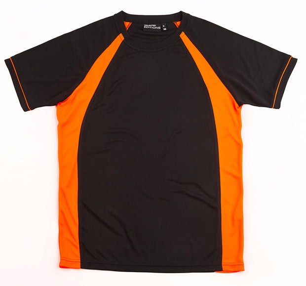 Black/Fluro Orange Tee